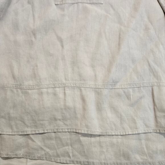 Adrienne Vittadini 100% Linen Roll-tab Sleeve Tunic Top Boho Festival Size M - Picture 5 of 12